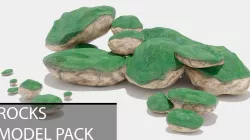 Mossy Rocks Pack 3D model