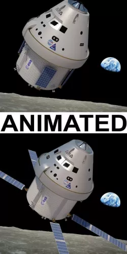 NASAs Orion space craft animated 3D model