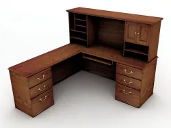 Office Computer Desk Workstation 1 Low-poly 3D model