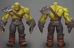 Orc Male - Game Ready PBR Character Low Poly- Cartoon Stylized Low-poly 3D model