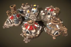 Orc RTS Building Set - Proto Series Low-poly 3D model