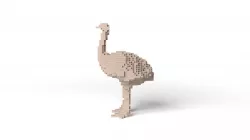 Ostrich Minecraft Voxel Low-poly 3D model