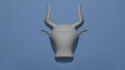 Ox head free Low-poly 3D model