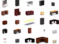 Pack of 100 Office Furniture props  Low-poly 3D model