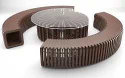 Parametric Wooden Bench and Table 3D model