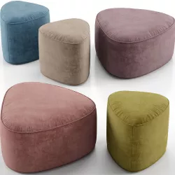 Pebble ottoman - West Elm 3D model