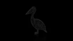 Pelican Wireframe Low-poly 3D model