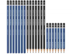 Pencil Set - Black - Blue 3D model