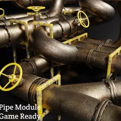 Pipes Module  Unity Ready  FBX Unity Package Low-poly 3D model