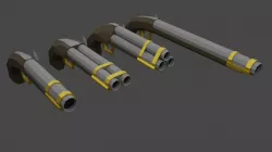 Pirate Guns Pack - Low Poly Low-poly 3D model