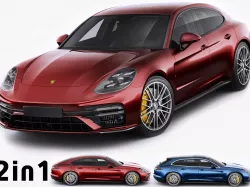Porsche Panamera Turbo S and Sport Turismo 2021 3D model