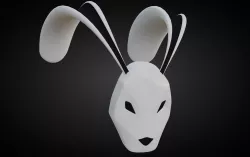 rabbit mask Low-poly 3D model