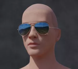 ray ban aviator blue glasses 3D model