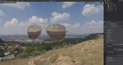 ray ban aviator gold glasses 3D model