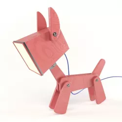 Red Dogi Adjustable Wooden Table Lamp 3D model