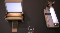 Retro Sci-Fi  lights P1 Low-poly 3D model