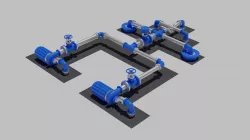 Seamless Tiled Water Facility Objects Low-poly 3D model
