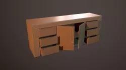 Shelf TV PBR Game Ready Model Low-poly 3D model