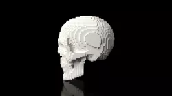 Skull Minecraft Voxel Low-poly 3D model