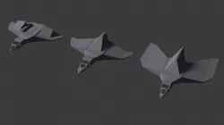 Spaceships - 3 Low poly Models  Low-poly 3D model