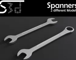 Spanner Wrench Models Low-poly 3D model