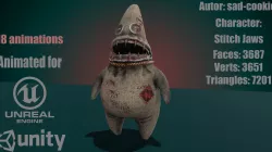 Stitch Jaws Low-poly 3D model