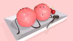 strawberry ice cream Low-poly 3D model