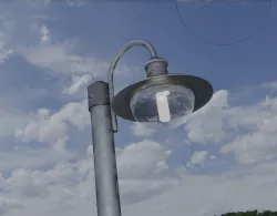 Street Light -7- Galvanized Version -1 Lamp-  Low-poly 3D model