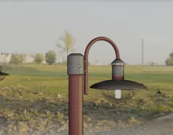 Street Light -7- Red Version -1 Lamp- Low-poly 3D model
