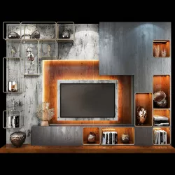 TV Wall Units set 06 3D model