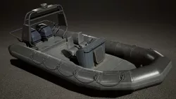 UE4 Military Boat - Rigged and Blueprint Controllable with Skins Low-poly 3D model