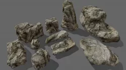 Useful rocks pack lowpoly Low-poly 3D model