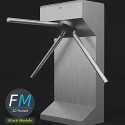 Vertical turnstile gate 3D model