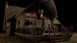 Viking Medieval House with interior and Props Low-poly 3D model
