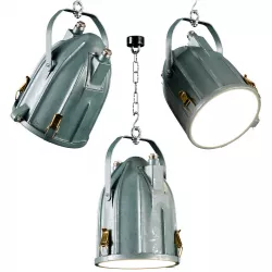 Vintage industrial lamp-searchlight in the form of a bullet 3D model