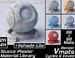 VMATS Stucco-Plaster Material Library for Cycles and Eevee Texture