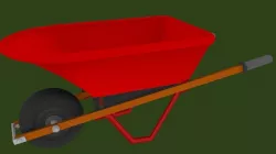 Wheelbarrow Low-poly 3D model