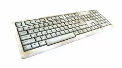 White retro vintage old pc keyboard Low-poly 3D model
