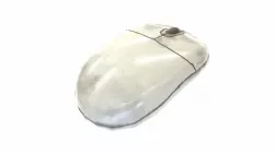 White retro vintage old pc mouse  Low-poly 3D model