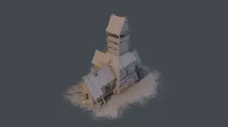 Wood building  01 Low-poly 3D model