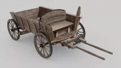 Wooden Wagon 3D model