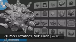 Zbrush - 20 Rock Formations and Stone Sculptures v03 3D model