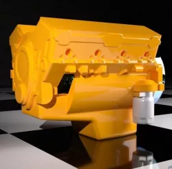  1:10 scale V8 Engine Block fits over 540 style rc motor