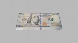 100 Dollar Bill Stack  Low-poly 3D model