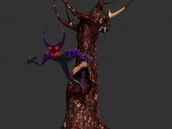 2 Horned Tree mimic Low-poly 3D model