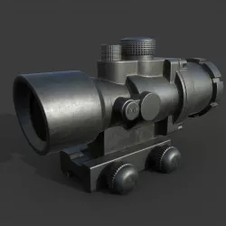 2x gun scope  Low-poly 3D model