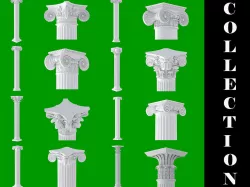8 Classic Columns Collection 3D model