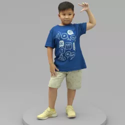 A Fat Boy Standing Alone with Superstar Pose 3D model