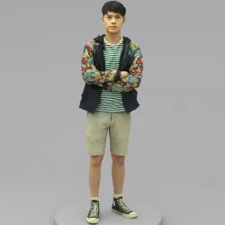A Tall Young Man With Arms Crossed  3D model