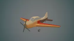 Airplane cartoon - 03 Low-poly 3D model